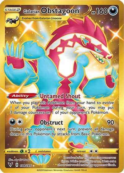 Galarian Obstagoon (Secret) SWSH04: Vivid Voltage Pokemon card