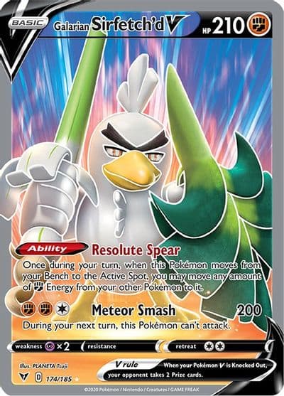 Galarian Sirfetch'd V (Full Art) SWSH04: Vivid Voltage Pokemon card
