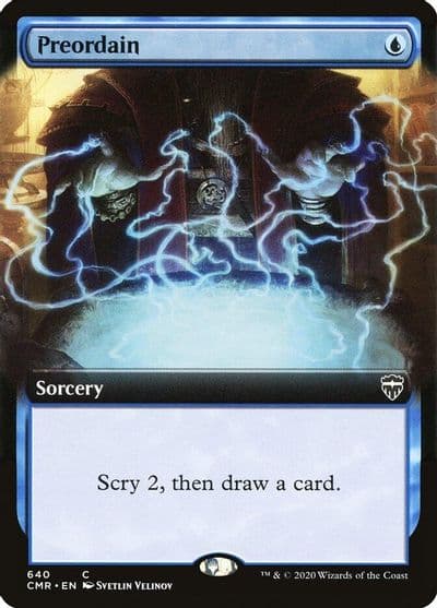 Preordain Extended Art Commander Legends Magic card