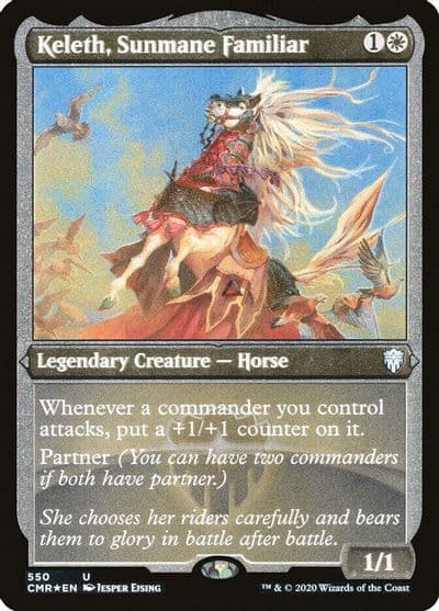 Keleth Sunmane Familiar Foil Etched Commander Legends Magic card