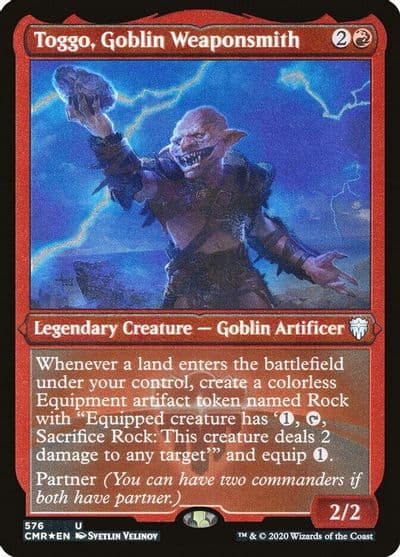 Toggo Goblin Weaponsmith Foil Etched Commander Legends Magic card