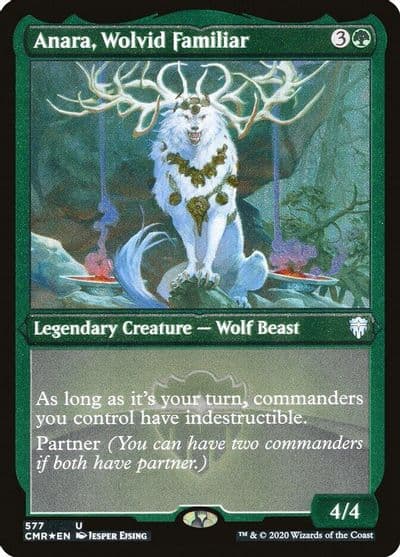 Anara Wolvid Familiar Foil Etched Commander Legends Magic card