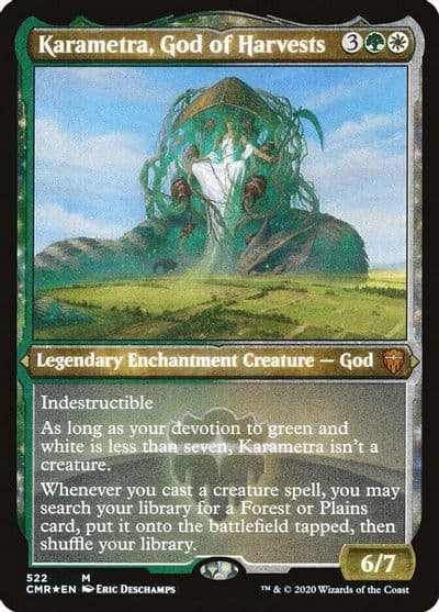 Karametra God of Harvests Foil Etched Commander Legends Magic card