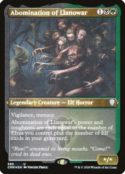 Abomination of Llanowar Foil Etched Commander Legends Magic card