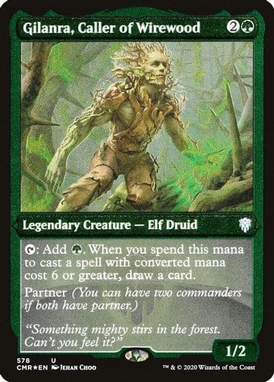 Gilanra Caller of Wirewood Foil Etched Commander Legends Magic card