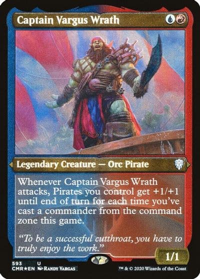 Captain Vargus Wrath Foil Etched Commander Legends Magic card
