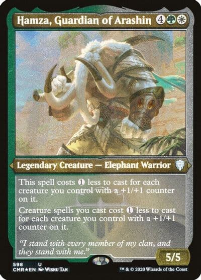 Hamza Guardian of Arashin Foil Etched Commander Legends Magic card