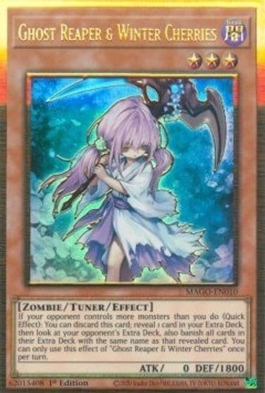 Ghost Reaper and Winter Cherries Maximum Gold Yu-Gi-Oh! card