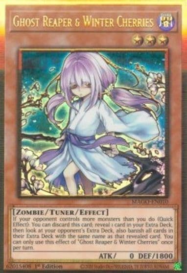 Ghost Reaper and Winter Cherries Alternate Art Maximum Gold Yu-Gi-Oh! card