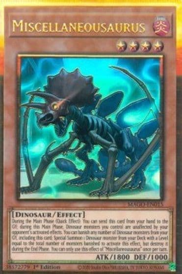 Miscellaneousaurus Maximum Gold Yu-Gi-Oh! card