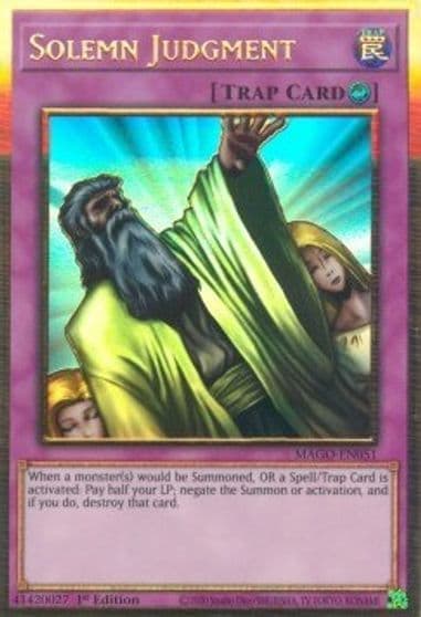 Solemn Judgment Maximum Gold Yu-Gi-Oh! card
