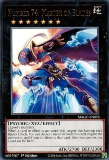 Number 74 Master of Blades Maximum Gold Yu-Gi-Oh! card