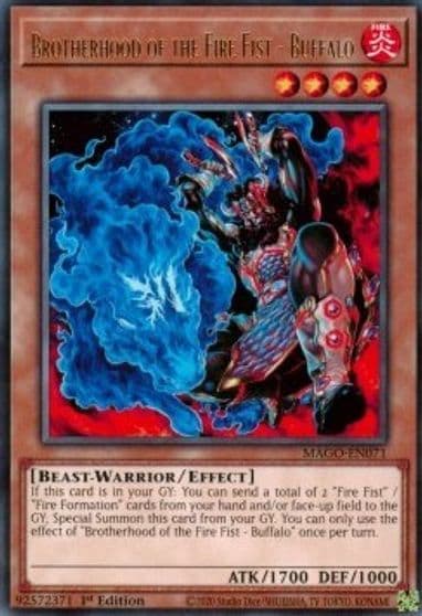 Brotherhood of the Fire Fist Buffalo Maximum Gold Yu-Gi-Oh! card