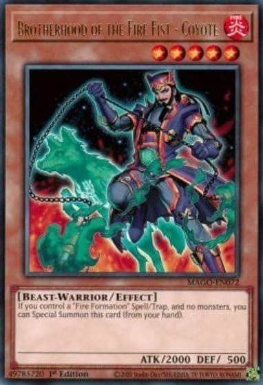 Brotherhood of the Fire Fist Coyote Maximum Gold Yu-Gi-Oh! card