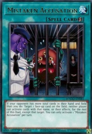 Mistaken Accusation Maximum Gold Yu-Gi-Oh! card