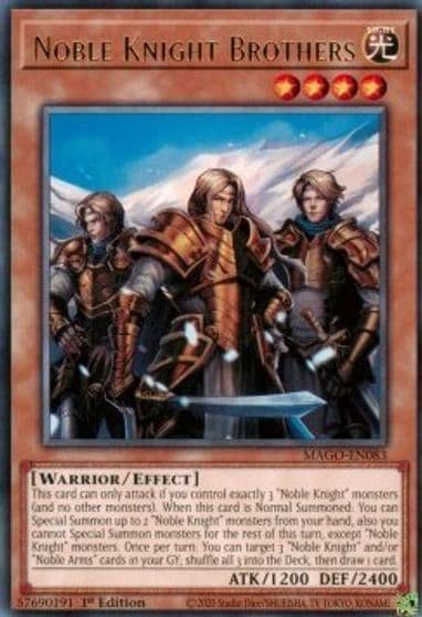 Noble Knight Brothers Maximum Gold Yu-Gi-Oh! card