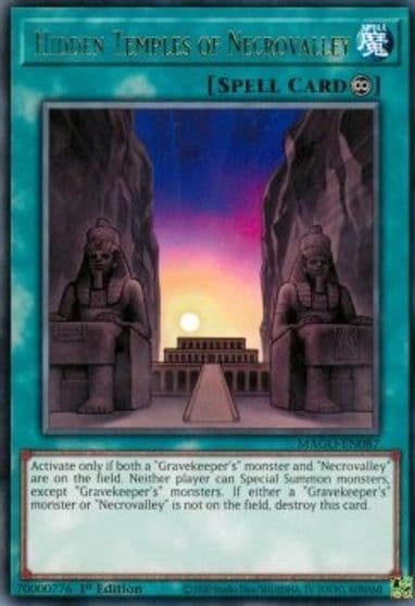 Hidden Temples of Necrovalley Maximum Gold Yu-Gi-Oh! card