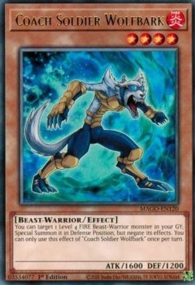 Coach Soldier Wolfbark Maximum Gold Yu-Gi-Oh! card