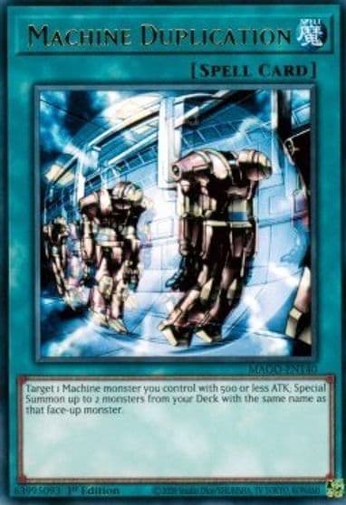Machine Duplication Maximum Gold Yu-Gi-Oh! card