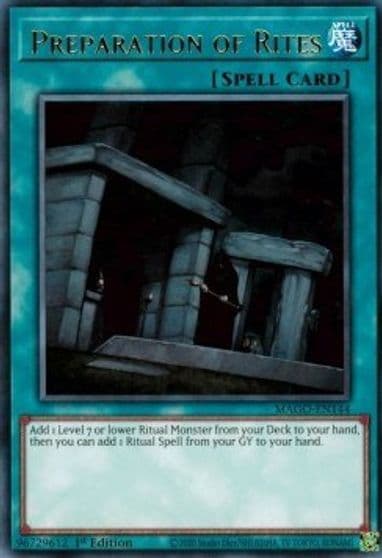 Preparation of Rites Maximum Gold Yu-Gi-Oh! card