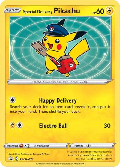Special Delivery Pikachu - SWSH074 SWSH: Sword & Shield Promo Cards Pokemon card
