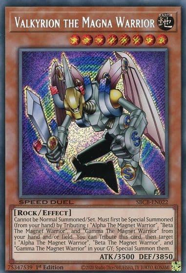 Valkyrion the Magna Warrior Secret Speed Duel: Battle City Box Yu-Gi-Oh! card