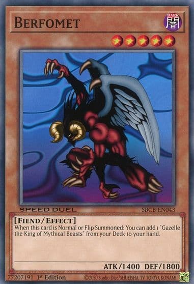 Berfomet Speed Duel: Battle City Box Yu-Gi-Oh! card
