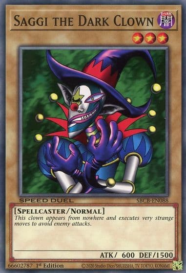 Saggi the Dark Clown Speed Duel: Battle City Box Yu-Gi-Oh! card