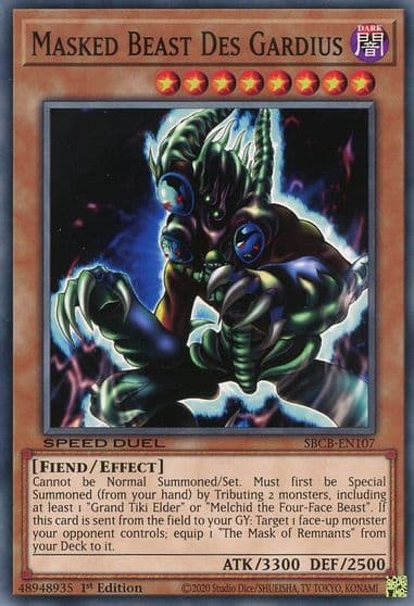Masked Beast Des Gardius Speed Duel: Battle City Box Yu-Gi-Oh! card