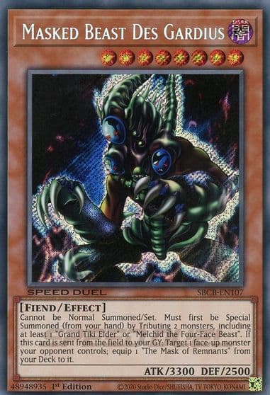 Masked Beast Des Gardius Secret Speed Duel: Battle City Box Yu-Gi-Oh! card