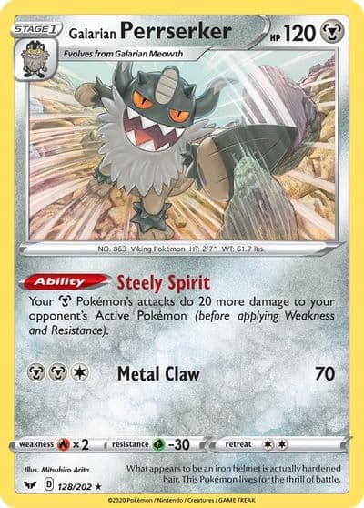 Galarian Perrserker 128/202 (SWSH Base Set) Deck Exclusives Pokemon card