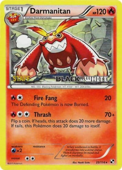 Darmanitan (Prerelease) [Staff] Black and White Promos Pokemon card