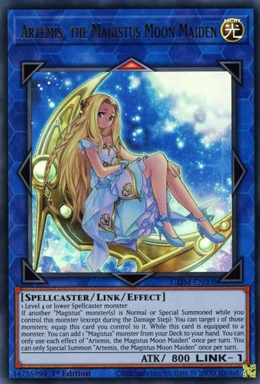 Artemis the Magistus Moon Maiden Genesis Impact Yu-Gi-Oh! card