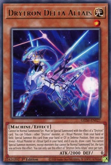 Drytron Delta Altais Genesis Impact Yu-Gi-Oh! card