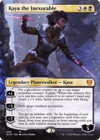 Kaya the Inexorable Borderless Kaldheim Magic card