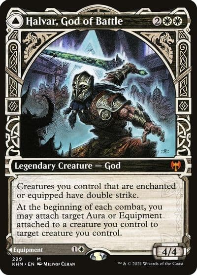 Halvar God of Battle Showcase Kaldheim Magic card