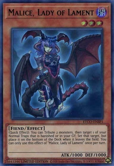 Malice Lady of Lament UR ETCO ENSP1 Eternity Code Yu-Gi-Oh! card