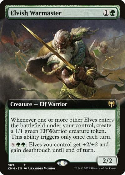 Elvish Warmaster Extended Art Kaldheim Magic card