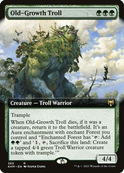 Old Growth Troll Extended Art Kaldheim Magic card