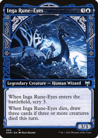 Inga Rune Eyes Showcase Kaldheim Magic card