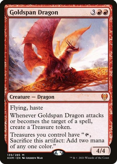 Goldspan Dragon Kaldheim Magic card