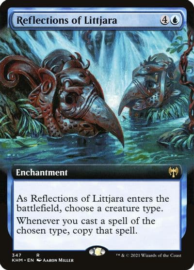 Reflections of Littjara Extended Art Kaldheim Magic card