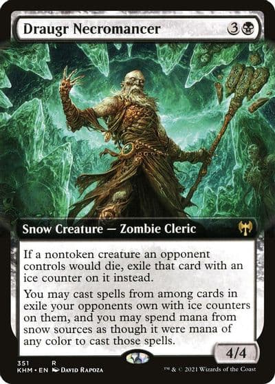 Draugr Necromancer Extended Art Kaldheim Magic card