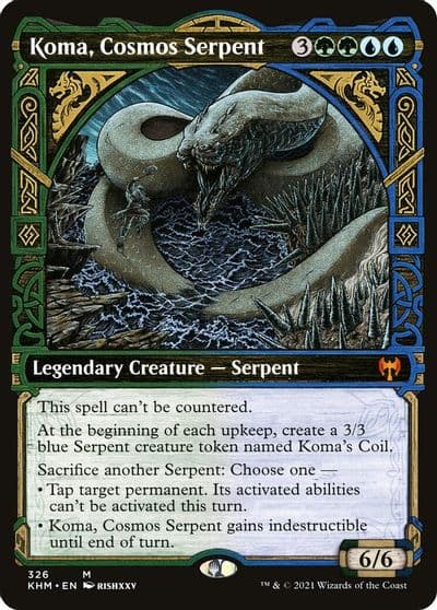 Koma Cosmos Serpent Showcase Kaldheim Magic card