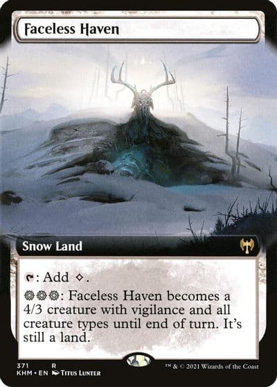Faceless Haven Extended Art Kaldheim Magic card