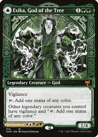 Esika God of the Tree Showcase Kaldheim Magic card
