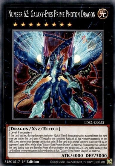 Number 62 Galaxy Eyes Prime Photon Dragon Legendary Duelists: Season 2 Yu-Gi-Oh! card