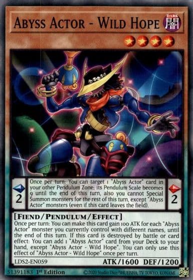 Abyss Actor Wild Hope Legendary Duelists: Season 2 Yu-Gi-Oh! card