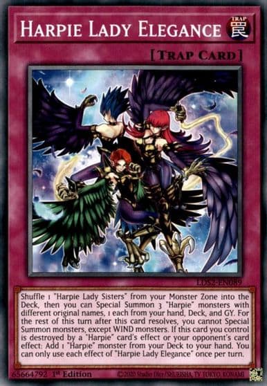 Harpie Lady Elegance Legendary Duelists: Season 2 Yu-Gi-Oh! card