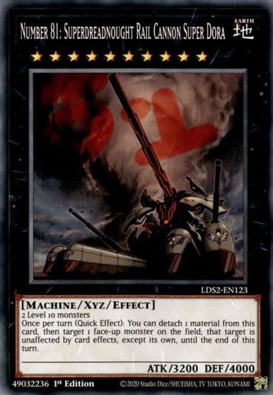 Number 81 Superdreadnought Rail Cannon Super Dora Legendary Duelists: Season 2 Yu-Gi-Oh! card